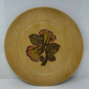 Carved wood plate